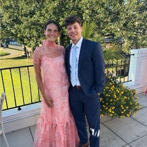 Staud Calluna Maxy Dress Cherry Blossom Ivory Toile